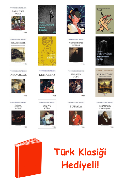 Fyodor Mihayloviç Dostoyevski 16 Kitap Seti + Türk Klasiği Hediye