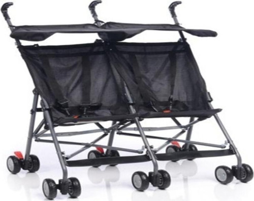 İkiz Baston Bebek Arabası Siyah