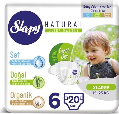 Natural Bebek Bezi Jumbo 6 Beden 15-25 Kg 20 Adet