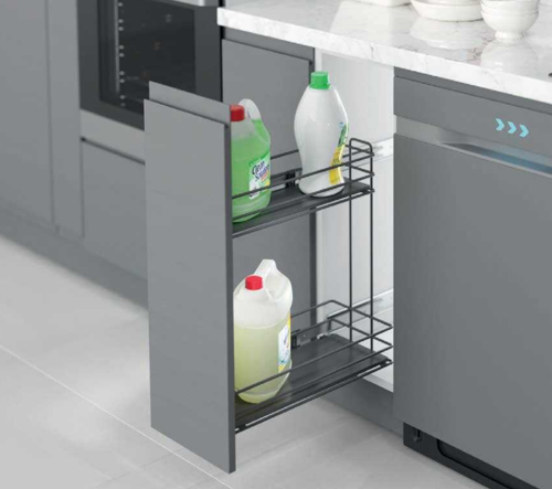 Ahşap Tablalı Yandan Tls.Raylı Deterjanlık - 16 cm (Fr.)-Antrasit