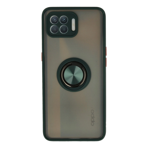 Oppo Reno 4 Lite Kılıf Montreal Yüzüklü Silikon Kapak - Yeşil