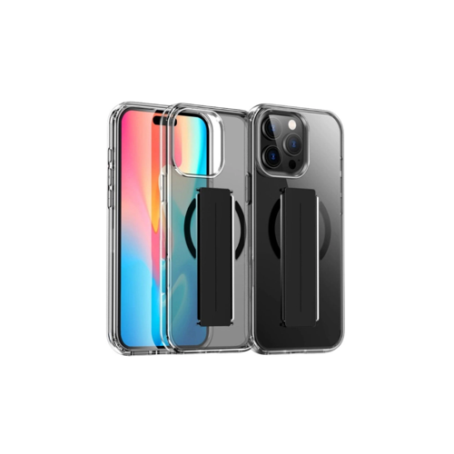 İphone 14 Pro Max Kılıf Alfa Magsafe Standlı Kapak - Siyah