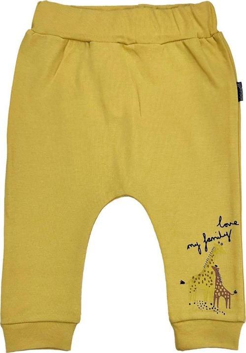 Sevimli Zürafalar Pamuklu Unisex Bebek Alt Hardal