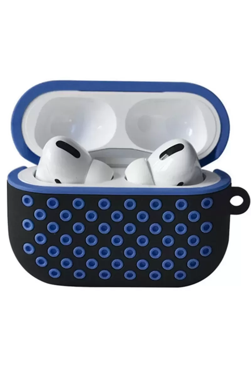 Apple Airpods Pro 2 (2.nesil) Spor Delikli Kılıf - Siyah-mavi