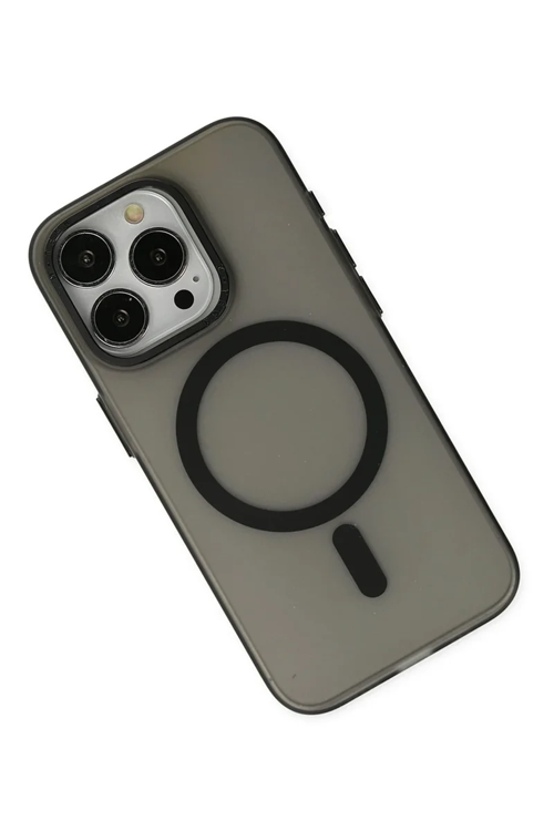 Newface İphone 15 Pro Kılıf Lodos Magneticsafe Mat Kapak - Siyah