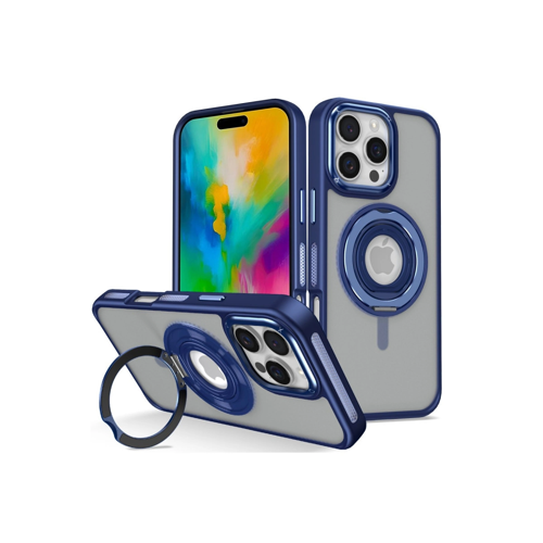 İphone 16 Pro Banza Magsafe Standlı Kapak - Lacivert