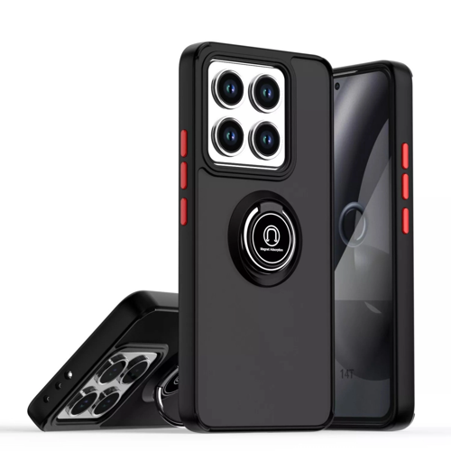 Xiaomi Mi 14t Montreal Yüzüklü Silikon Kapak - Siyah