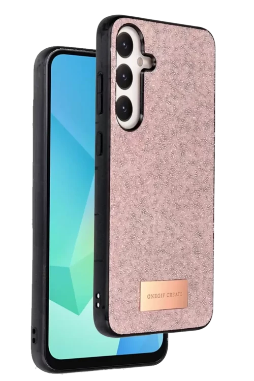 Onegif Samsung Galaxy A36 Bright Simli Kapak - Pembe