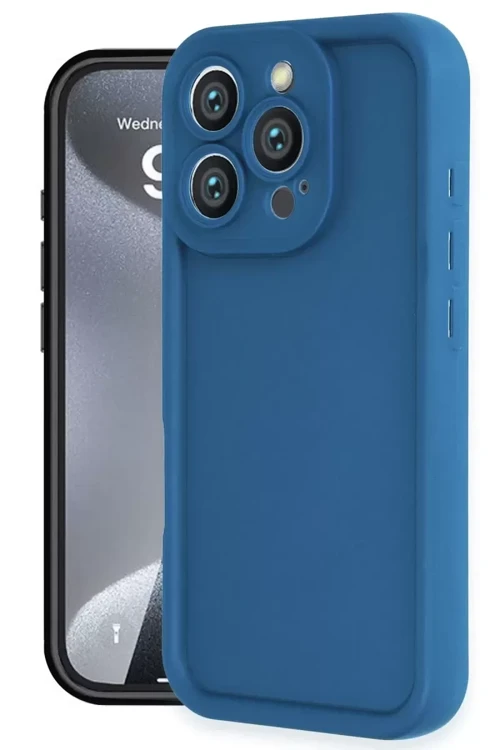 Apple İphone 16 Pro Kılıf Viera Silikon - Mavi