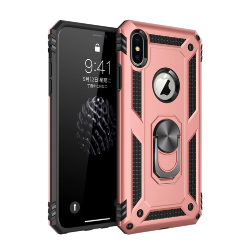 İphone X Kılıf Sofya Yüzüklü Silikon Kapak - Rose