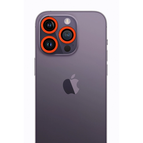 İphone 12 Pro Max Neon Fosforlu Kamera Lens - Turuncu