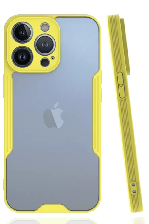 Apple İphone 14 Pro Max Kılıf Platin Silikon - Sarı