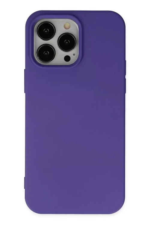 Apple İphone 14 Pro Kılıf Nano İçi Kadife Silikon - Mor