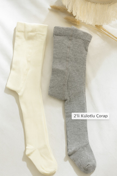 Kız Çocuk Külotlu Çorap 2\'Li