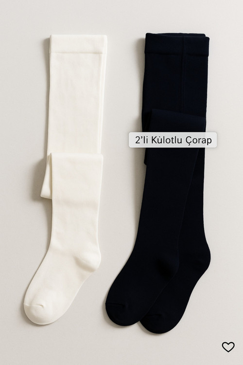 Kız Çocuk Külotlu Çorap 2\'Li