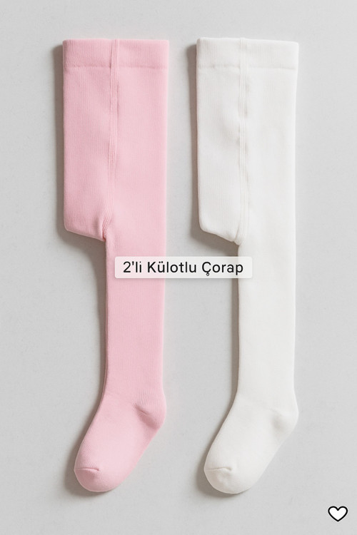 Kız Çocuk Külotlu Çorap 2\'Li