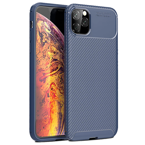 İphone 11 Pro Max Kılıf Auto Focus Karbon Kapak - Lacivert