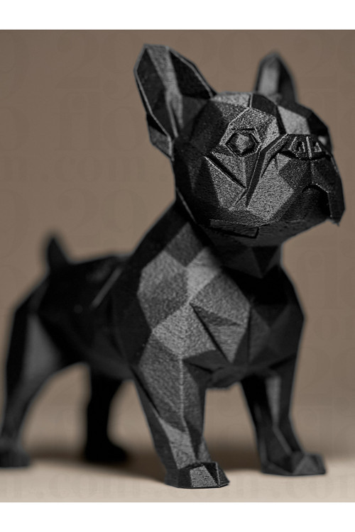 Modern Geometrik French Bulldog Biblo - Dekoratif Köpek Figürü Heykelcik