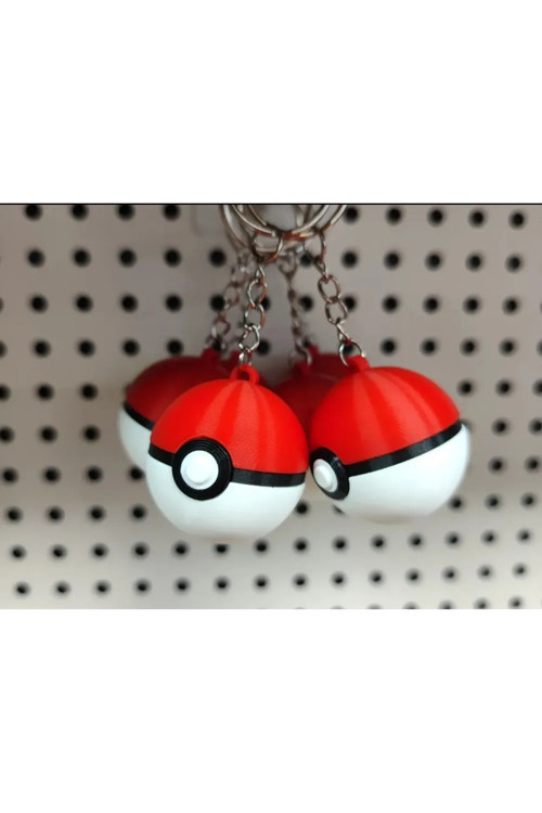 Pokemon Pokeball Anahtarlık - Özel Tasarım Dayanıklı Hediyelik Anahtarlık 2 Adet
