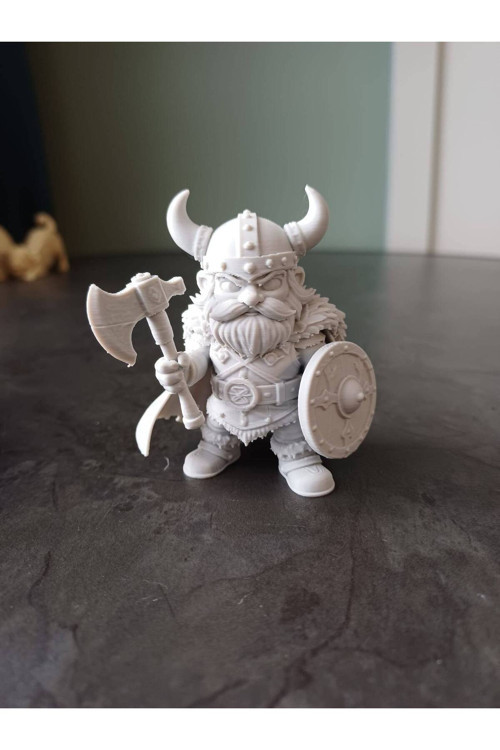 Mini Viking Savaşçısı Figürü - Baltalı Ve Kalkanlı Dekoratif Biblo