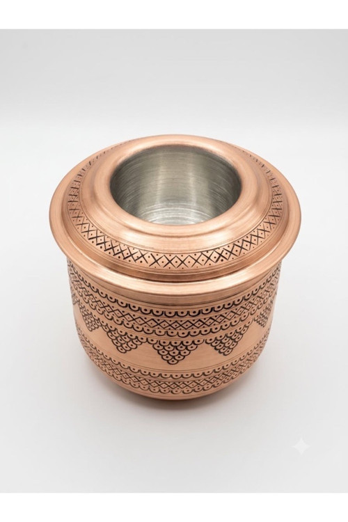 Bakır Ehli Keyf Jelli Ağır Bakır İşleme Üzüm Desen Rose & Bronz 12 Cm