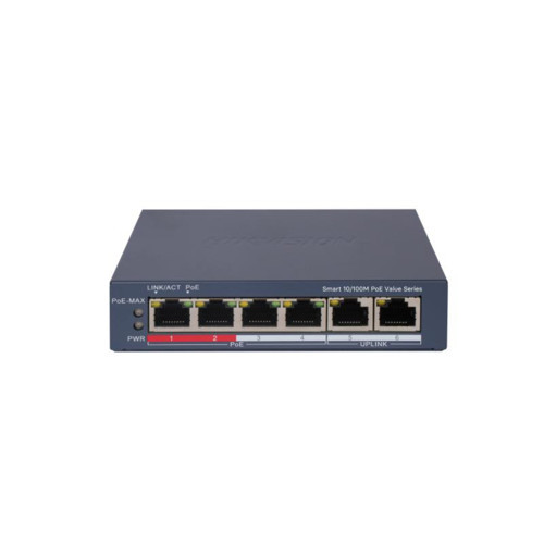 HIKVISION DS-3E1106P-EI/M | 4xFE | 45W | 2xFE Uplink |PoE Switch