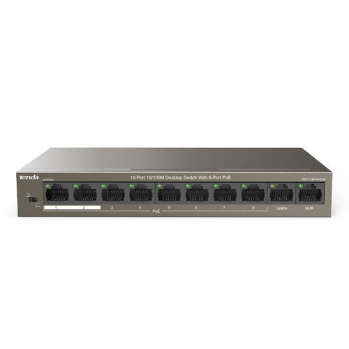 TEF1110P-8-63W 8FE PoE Port (58W), 2FE Uplink Desktop Switch
