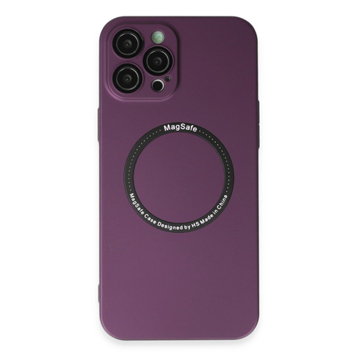 İphone 12 Pro Kılıf Jack Magneticsafe Lens Silikon - Mürdüm