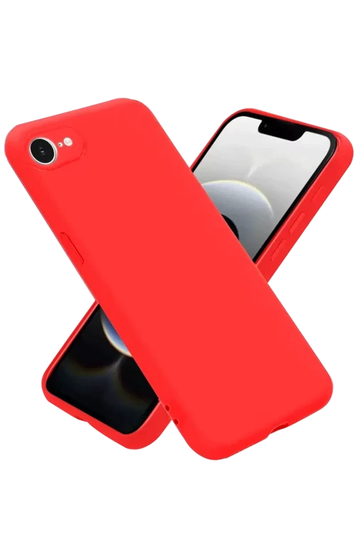 Apple İphone 16e Kılıf Nano İçi Kadife Silikon - Kırmızı