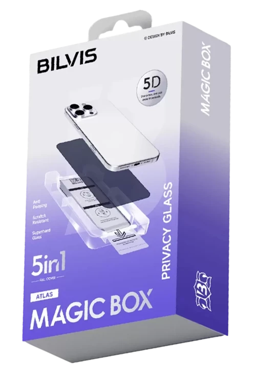 Apple İphone 16 Pro Max Bilvis 5in1 5d Magic Hayalet Cam Ekran Koruyucu - Siyah