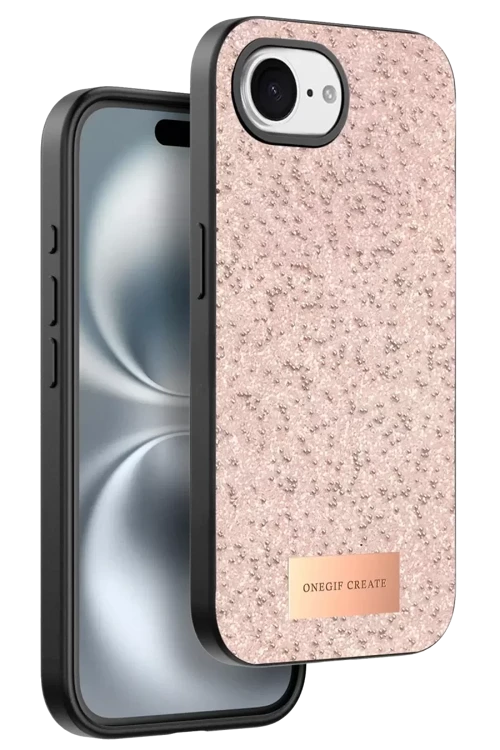 Onegif Apple İphone 16e Bright Simli Kapak - Pembe