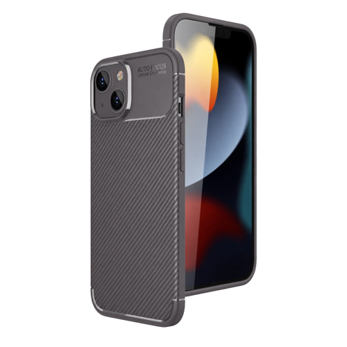 İphone 15 Kılıf Auto Focus Karbon Kapak - Gri