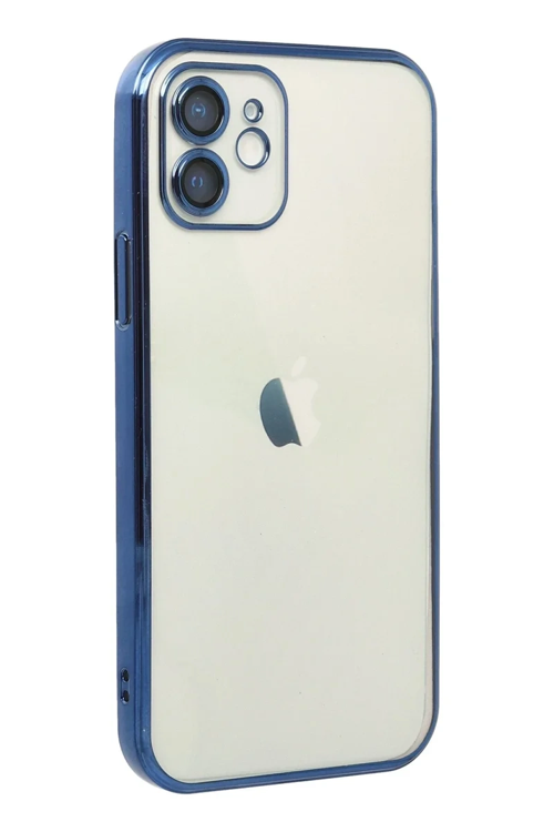 Newface İphone 12 Kılıf Razer Lensli Silikon - Lacivert