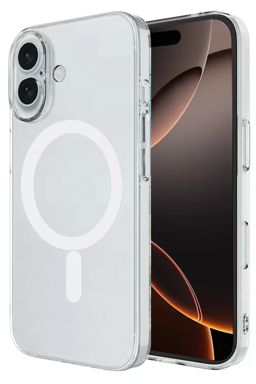 Apple İphone 16 Plus Kılıf Magneticsafe Şeffaf Silikon - Şeffaf