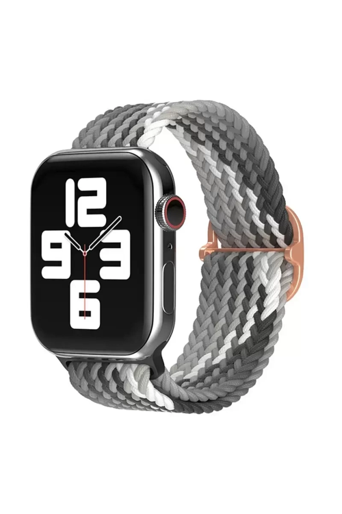 Newface Apple Watch 42mm Star Kordon - Gri-siyah