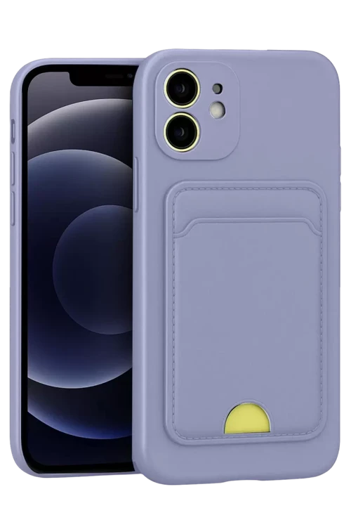 Apple İphone 11 Kılıf Kelvin Kartvizitli Silikon - Lila