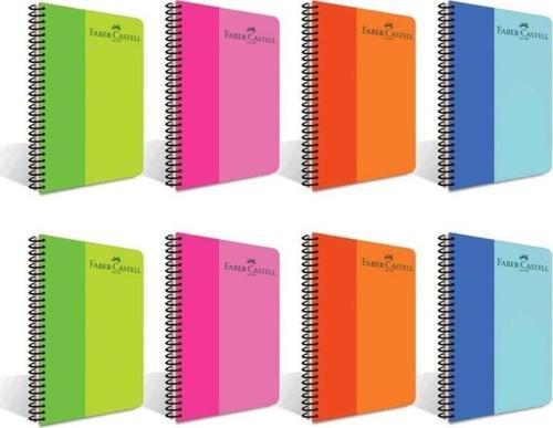 Faber-Castell Spiralli Plastik Kapak Bicolor 100 Yaprak 8'li Defter Seti (4 Adet Çizgili - 4 Adet Kareli)