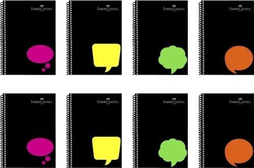 Spiralli Plastik Kapak Neon 80 Yaprak 8'li Defter Seti (4 Adet Çizgili - 4 Adet Kareli)