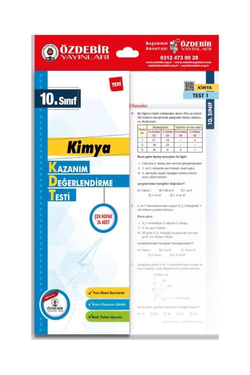 Özdebir Yayınları 10. Sınıf Kimya Çek Kopar Yaprak Test