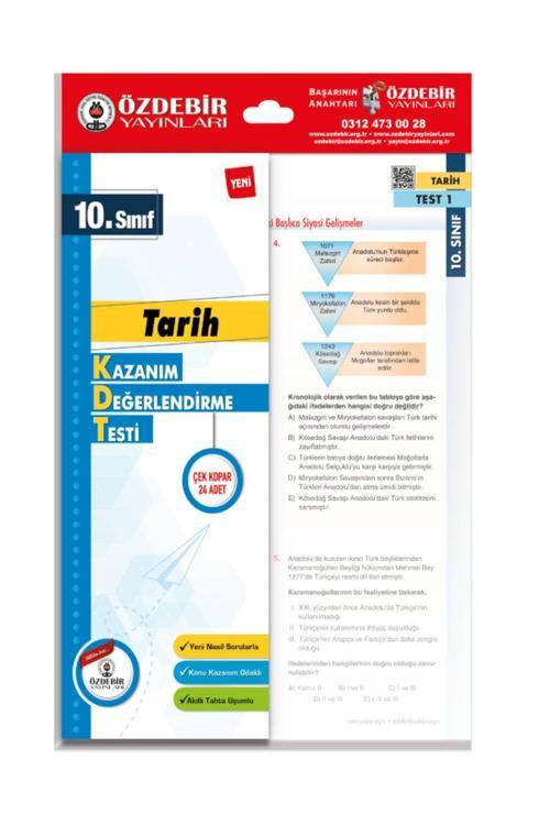 Özdebir Yayınları 10. Sınıf Tarih Çek Kopar Yaprak Test