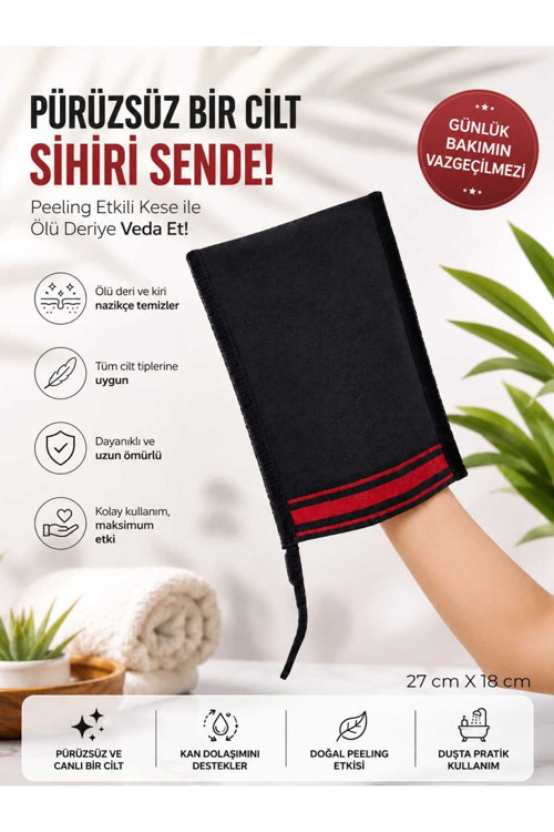 Siyah Kalın Tellak Banyo Kesesi