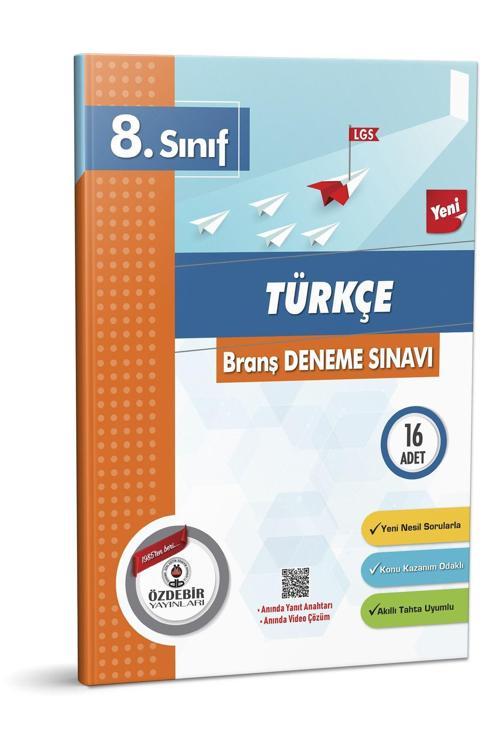 Özdebir Yayınları 8. Sınıf Türkçe 16 Lı Branş Deneme