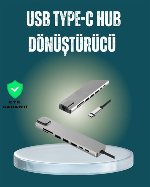 USB‑C Çoklu Bağlantı Merkezi – 5 Gbps, 100‑240 V, Sağlam Eloksal Tasarım
