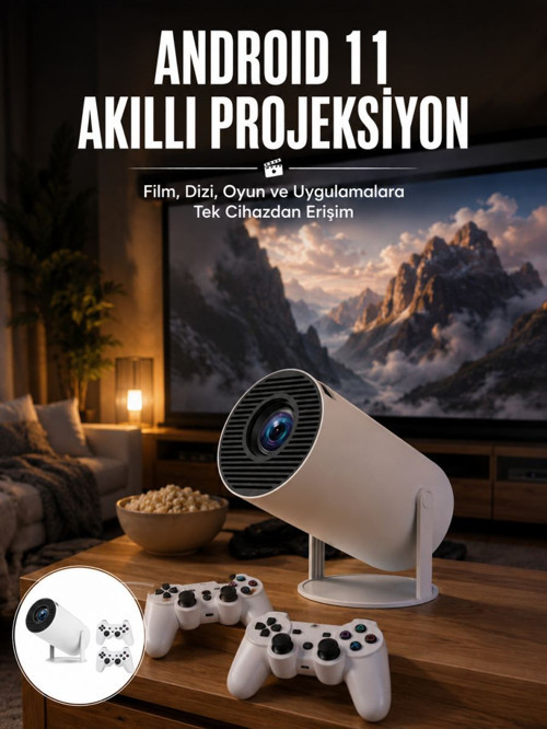 4K Wireless Çift Kollu Kumandalı Oyun Projeksiyonu Retro Video Oyunu Yeni Nesil