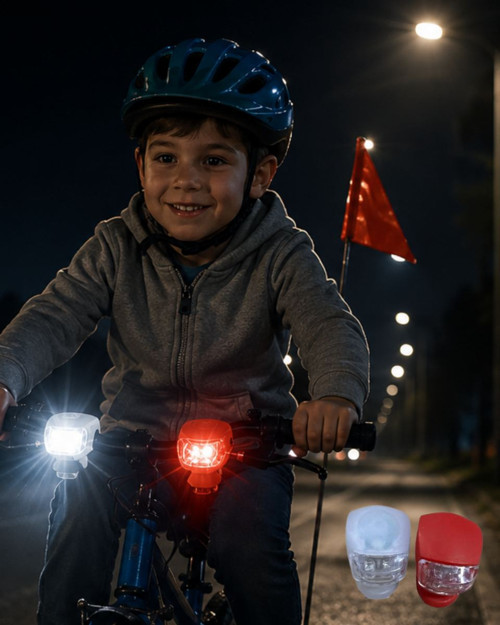 Bisiklet Ön Arka Işık Seti Silikon Çakar LED Güvenlik Lambası