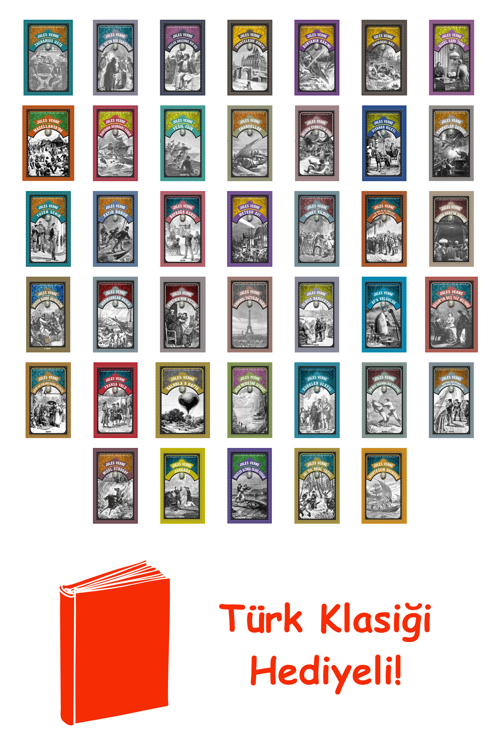 Jules Verne 40 Kitap Seti + Türk Klasiği Hediye
