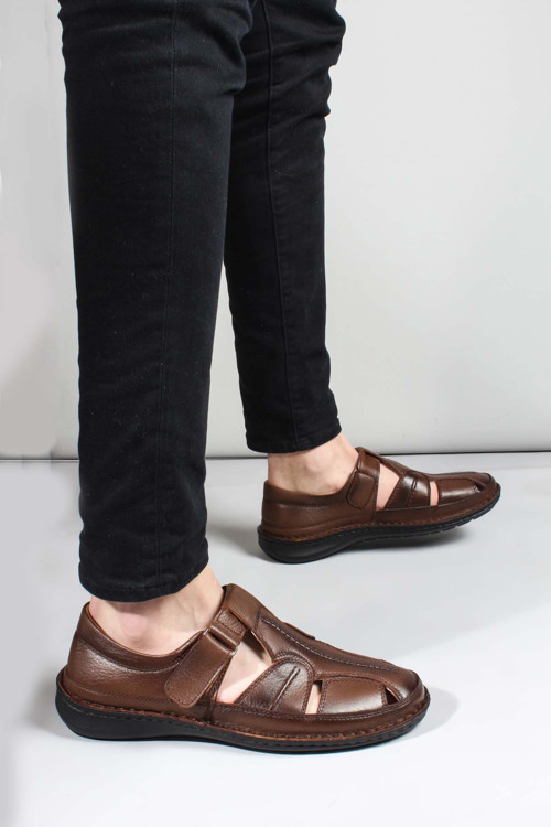Hakiki Deri Erkek Klasik Sandalet 662MA119B
