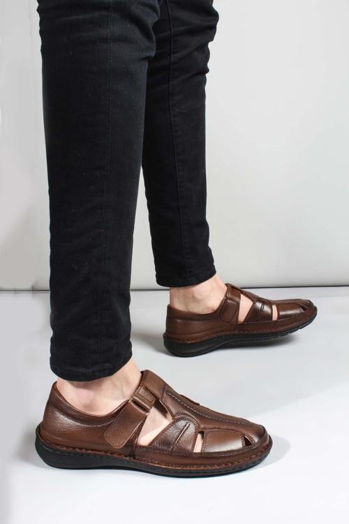 Hakiki Deri Erkek Klasik Sandalet 662MA119B