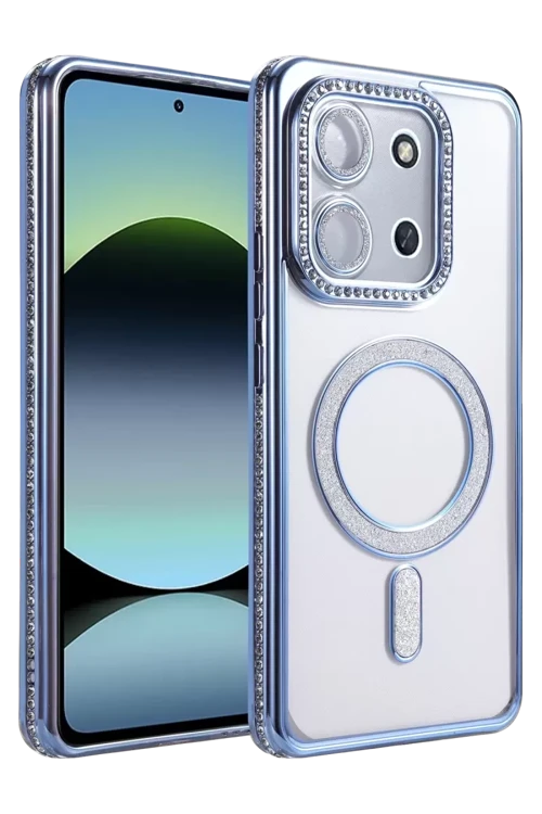 Xiaomi Redmi 15c 4g Joke Simli Magneticsafe Kılıf - Mavi