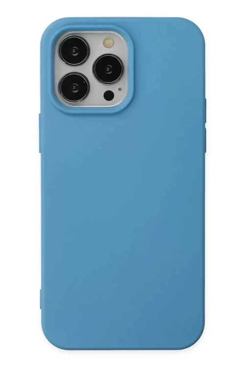 Apple İphone 14 Pro Kılıf Nano İçi Kadife Silikon - Mavi